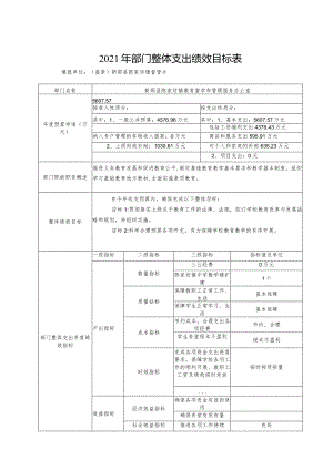2021年部门整体支出绩效目标表.docx