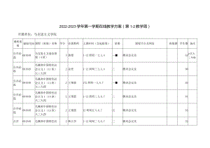 2022-2023学年第一学期在线教学方案第1-2教学周.docx