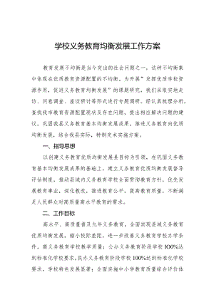 学校义务教育均衡发展工作方案合辑.docx
