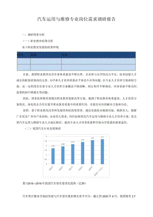 汽车运用与维修专业岗位需求调研报告.docx