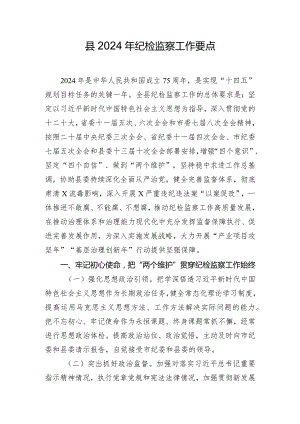 县2024年纪检监察工作要点.docx