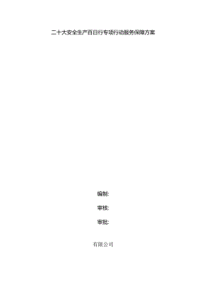 二十大安全生产专保障方案.docx