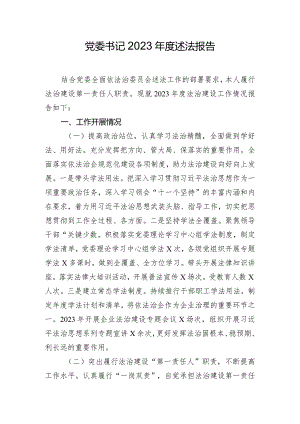 党委书记2023年度述法报告.docx