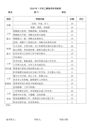 一般员工考核评价表.docx