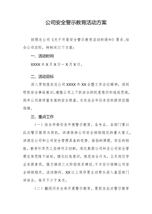 公司安全警示教育活动方案.docx