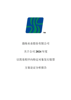 渤海股份：关于公司2024年度以简易程序向特定对象发行股票方案论证分析报告.docx