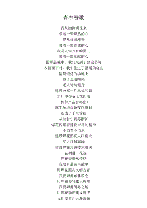 青春赞歌诗歌.docx