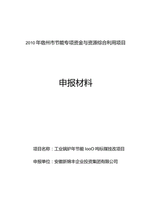 工业锅炉年节能1000吨标煤技改项目资金申请报告.docx