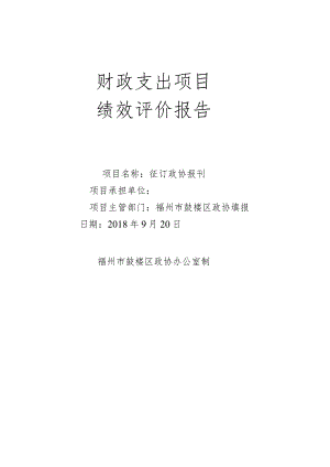 财政支出项目绩效评价报告.docx