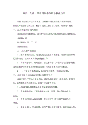 稀土分离厂酸溶、配酸、萃取岗位事故应急救援预案.docx
