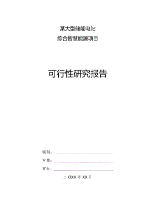 某大型新建储能电站综合智慧能源项目可行性研究报告.docx