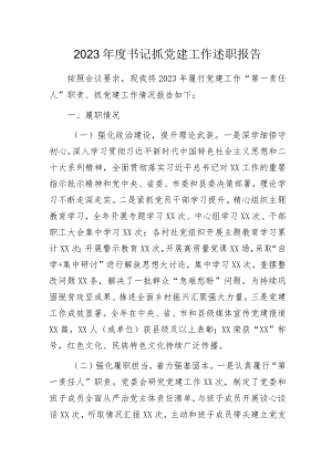 2023年度书记抓党建工作述职报告.docx