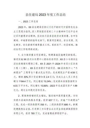 县住建局2023年度工作总结.docx