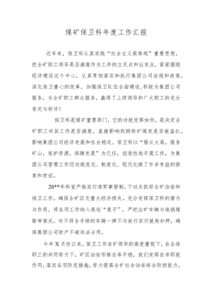 煤矿保卫科年度工作汇报.docx