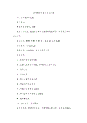 巡察整改专题生活会材料.docx