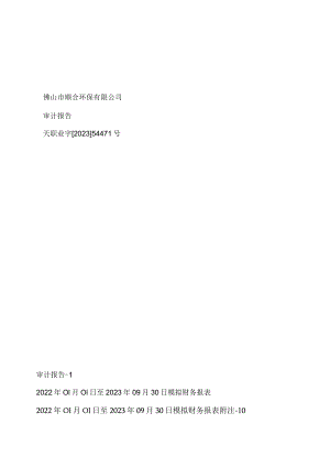 顺控发展：佛山市顺合环保有限公司模拟审计报告.docx