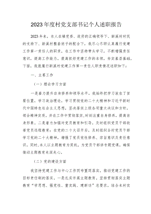 2023年度村党支部书记个人述职报告.docx