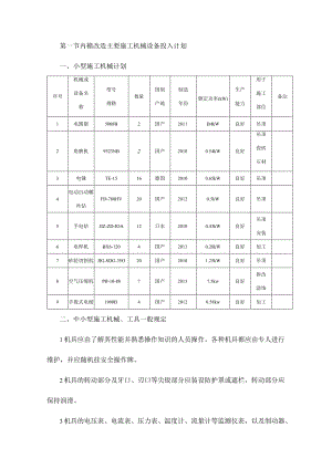 内檐改造主要施工机械设备投入计划.docx