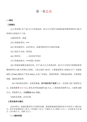 新建年产60万立方商品砼及100万米预应力管桩生产项目可行性研究报告.docx