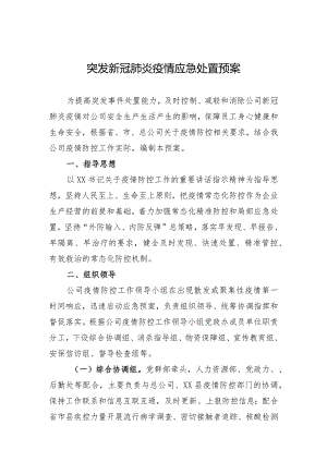 公司突发新冠肺炎疫情应急处置预案.docx
