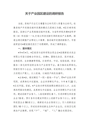关于产业园区建设的调研报告.docx