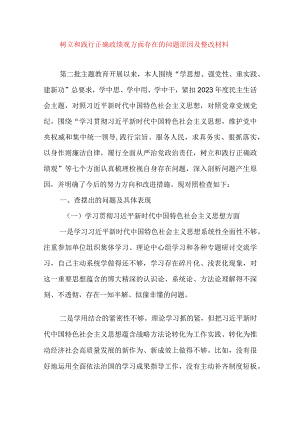 2024年最新树立和践行正确政绩观方面存在的问题原因及整改材料精选版(11).docx