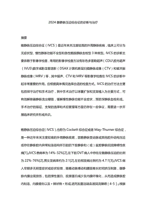 2024髂静脉压迫综合征的诊断与治疗.docx
