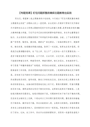 【专题党课】盯住问题抓整改确保主题教育出实效.docx