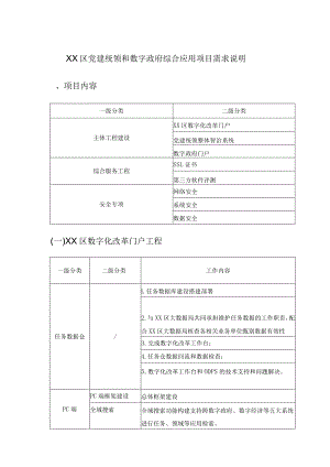 XX区党建统领和数字政府综合应用项目需求说明.docx
