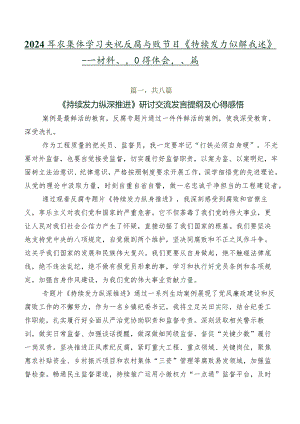 2024年在集体学习央视反腐专题节目《持续发力纵深推进》研讨材料、心得体会八篇.docx