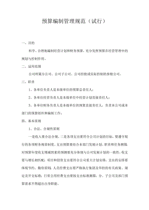 XX公司预算编制管理规范.docx