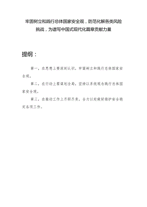 2024牢固树立和践行总体国家安全观专题研讨发言材料.docx
