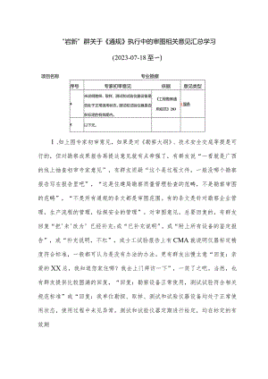 “岩新”群关于《通规》执行中的审图相关意见汇总学习.docx