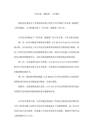 “回头看、除隐患”工作报告.docx