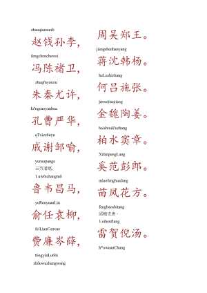 《百家姓》全文+拼音.docx
