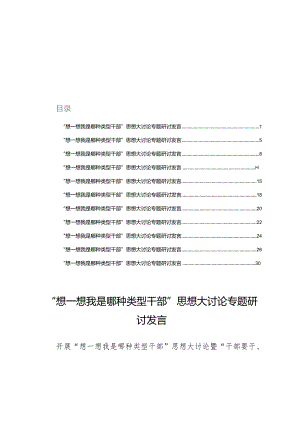 “想一想我是哪种类型干部”思想大讨论专题研讨发言【11篇】.docx