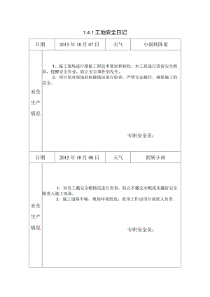 [施工资料]工地安全日记(145).docx