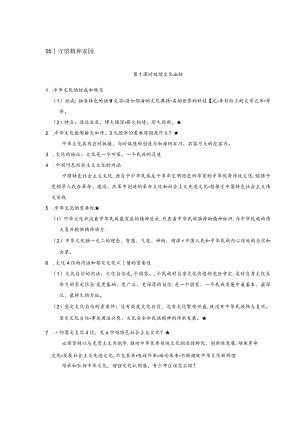 2024年秋季道德与法治背记手册-9年级第三元民主与法治文明与家园.docx