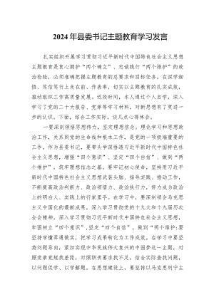 2024年县委书记主题教育学习发言.docx