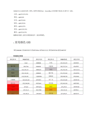 RGB颜色值对照表所有颜色大全.docx