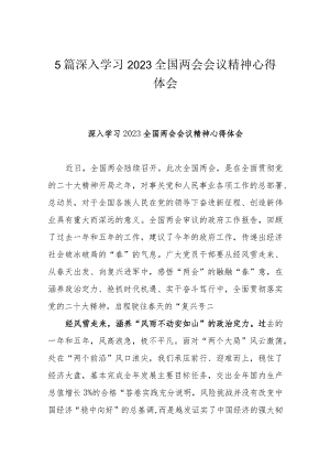 5篇深入学习2023全国两会会议精神心得体会.docx