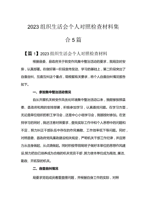 2023组织生活会个人对照检查材料集合5篇.docx