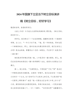 2024年国旗下立足当下树立目标演讲稿《树立目标好好学习》.docx