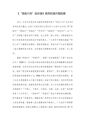 《“党史六对”启示录》系列纪录片观后感.docx