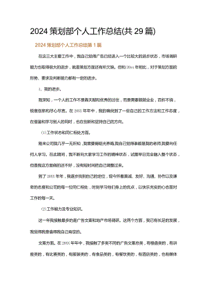 2024策划部个人工作总结.docx