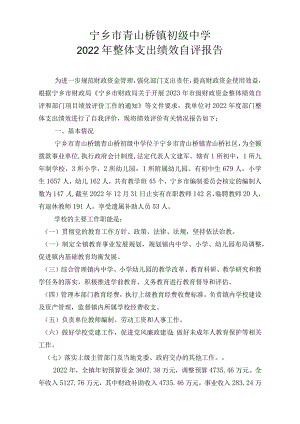 中学2023年整体支出绩效自评报告.docx