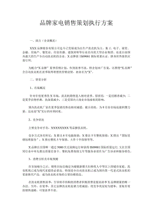 品牌家电销售策划执行方案.docx
