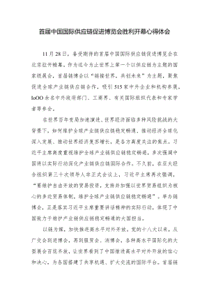 中国国际供应链促进博览会隆重开幕感悟心得共2篇.docx