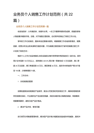 业务员个人销售工作计划范例.docx