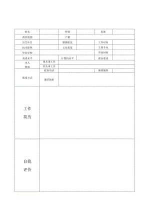 个人空白简历标准表(11).docx